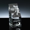Optical Crystal Award 6 inch Cairngorm Column, Single, Velvet Casket